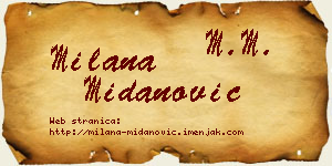 Milana Midanović vizit kartica
